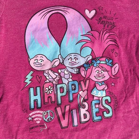 Trolls Poppy Girls Short Sleeve Graphic Tee Shirt Size 6 - Picture 4 of 4